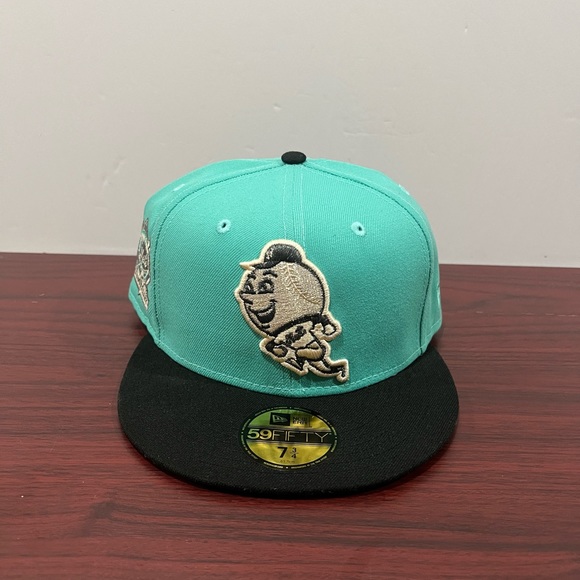 New Era, 59Fifty Fitted Hat, New York Mets, Green & Black - Picture 1 of 11